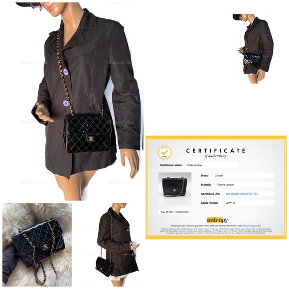 Authentic CHANEL Classic Mini Square Black Shoulder Bag Crossbody - GHW - Picture 16 of 17